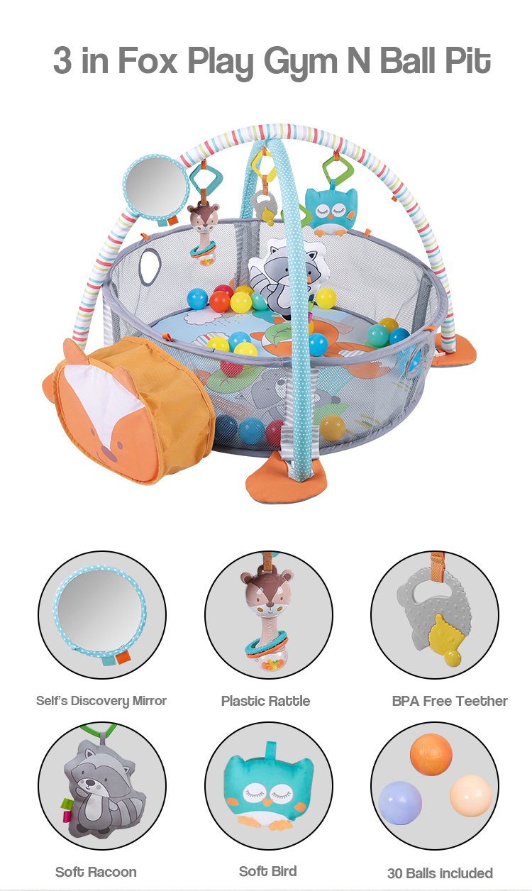 6-in-1 XL Large Baby Activity Gym& Ball Pit - Combination Baby Activity Gym  and Ball Pit