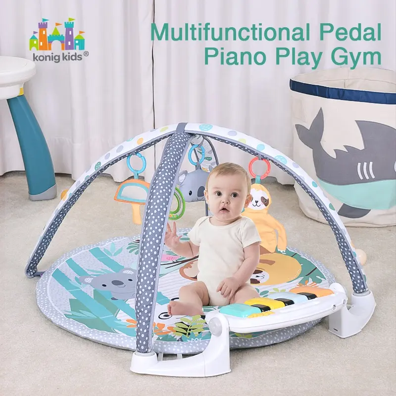 Tapis De Jeu Et Gym Bébé Avec Arche Et Piano à Pieds - Jouet Musical 0-12 Mois - Lumières Et Mélodies