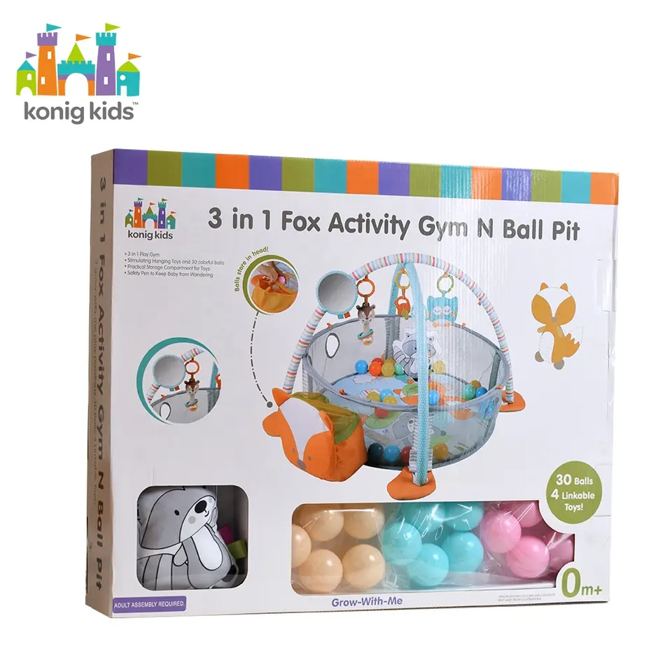 6-in-1 XL Large Baby Activity Gym& Ball Pit - Combination Baby Activity Gym  and Ball Pit