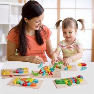 3D Wooden Puzzle Block Set